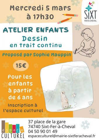 Atelier enfants « dessin au trait continu »_Sixt-Fer-à-Cheval